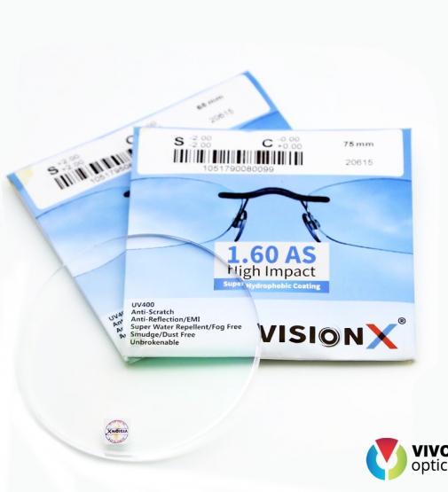 Tròng kính singapore VisionX 1.60 AS High Impact SHMC